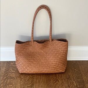 Woven Tan Tote Bag